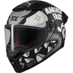 Axxis Fenix Angry Face B2 Black Matt Grey Κράνος Μηχανής Full Face 1550gr