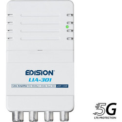 Edision LIA-301 5G Ενισχυτής Σήματος Κεραίας Τηλεόρασης Γραμμής 20dB UHF/VHF