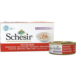 Schesir Adult with Chicken Fillets & Duck in Broth 6x50gr