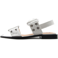 Steve Madden Saria Δερμάτινα Γυναικεία Σανδάλια Ασημί SM19000132-02002-108