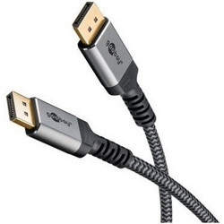 Goobay Καλώδιο DisplayPort 2.1 to DisplayPort Male Braided 2m Grey 75680