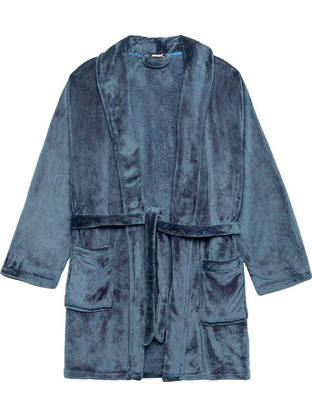 Minerva Χειμωνιάτικη Ανδρική Ρόμπα Fleece Μπλε 96-71140-864