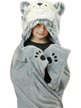 Cozy Noxxiez Παιδική Κουβέρτα Fleece Husky 100x130 Γκρι