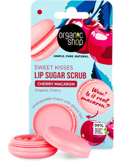 Organic Shop Cherry Macaron Lip Scrub Pot 10ml