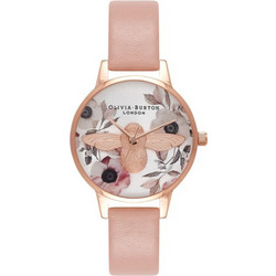 Olivia Burton Γυναικείο Ρολόι με Ροζ Δερμάτινο Λουράκι OB16AM101