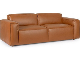 Bizzotto Joseph Τριθέσιος Καναπές Δερματίνη Καφέ 216x94x77cm 0748342