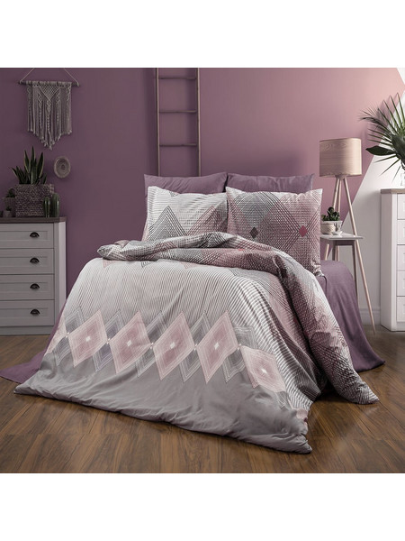 Dimcol Πάπλωμα Μονό 160x240 Καλλιρόη 606 Grey Burgundy