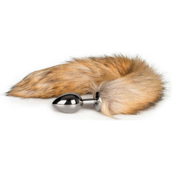 EasyToys Fox Tail No 2 Πρωκτική Σφήνα Tail Plug Ασημί Καφέ