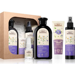 Green Pharmacy Chamomile & Flaxseed Oil Σετ Περιποίησης Μαλλιών Leave In Conditioner 150ml + Serum 30ml + Σαμπουάν 350ml + Hand Cream 100ml