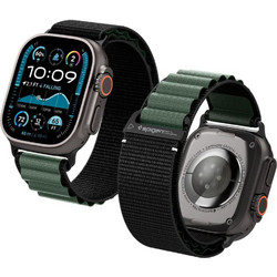 Spigen WBF1 Λουράκι Υφασμάτινο Black / Green (Apple Watch 44 / 45 / 46 / 49mm)