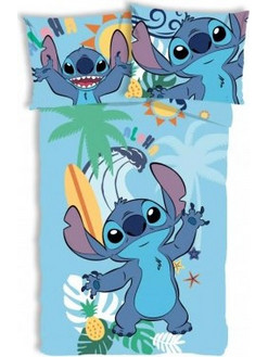 Disney Lilo & Stitch Summer Σετ Παιδική Παπλωματοθήκη Μονή Βαμβακερή 140x200 Γαλάζια