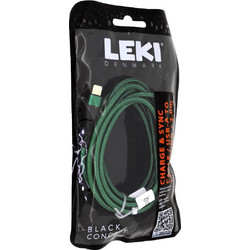 Leki Black Concept Braided USB-A to Lightning Cable 2m Green 5715582022825