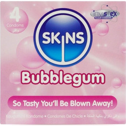 Skins Bubblegum Προφυλακτικά με Γεύσεις & Λιπαντικό 4τμχ