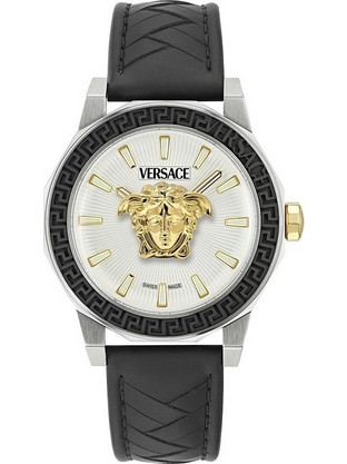 Versace Medusa Deco Ανδρικό Ρολόι με Μαύρο Δερμάτινο Λουράκι VE9I00124