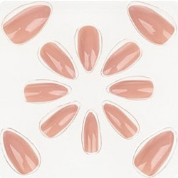 Nude Stiletto Tips Νυχιών με Κόλλα 12τμχ
