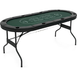 Costway Τραπέζι Poker 8 Ατόμων με Ποτηροθήκες 182x82x75cm NP11878GN