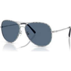 Tory Burch TY6114 32744L Ανδρικά Γυαλιά Ηλίου Aviator Μεταλλικά Ασημί με Μπλε Φακό