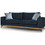 PoliHome Τριθέσιος Καναπές Navy Μπλε 225x93x100cm 162872399