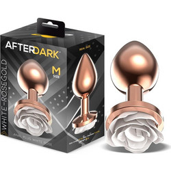 LateToBed Afterdark Rose Medium Πρωκτική Σφήνα 9.1cm Λευκή Χρυσή AD-569