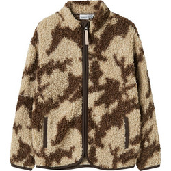 Name It Παιδική Ζακέτα Fleece με Φερμουάρ Μπεζ Καφέ 13247826
