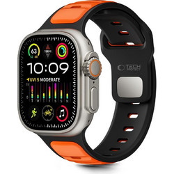 Tech-Protect IconBand Line Λουράκι Σιλικόνης Black / Orange (Apple Watch 42 / 44 / 45 / 49mm)