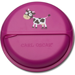 Carl Oscar SnackDISC Αγελάδα Πλαστικό Παιδικό Δοχείο Φαγητού Μωβ