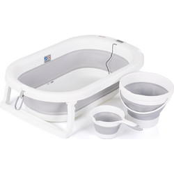 Chipolino Bubble Spa Πτυσσόμενο Μπανάκι Μωρού με Θερμόμετρο Λευκό Γκρι
