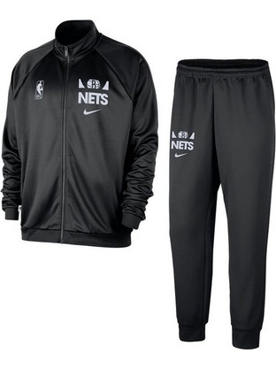 Nike NBA Brooklyn Nets Club Ανδρικό Σετ Φόρμας με Λάστιχο Μαύρο FZ7656-010