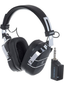 BOSS Waza Air Guitar Ασύρματα Bluetooth Ακουστικά Studio Over Ear Μαύρα Ασημί