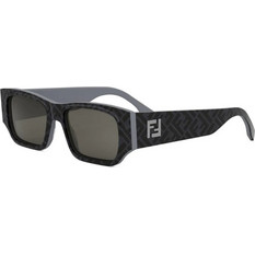 Fendi FE40144I 20A Γυναικεία Γυαλιά Ηλίου Τετράγωνα Κοκάλινα Μαύρα με Μαύρο Φακό