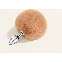 Kinksters Bunny Πρωκτική Σφήνα 13.5cm Ασημί Καφέ