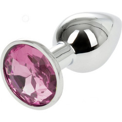 Kinksters Metallic Small Πρωκτική Σφήνα Diamond Plug 7cm Ασημί Ροζ