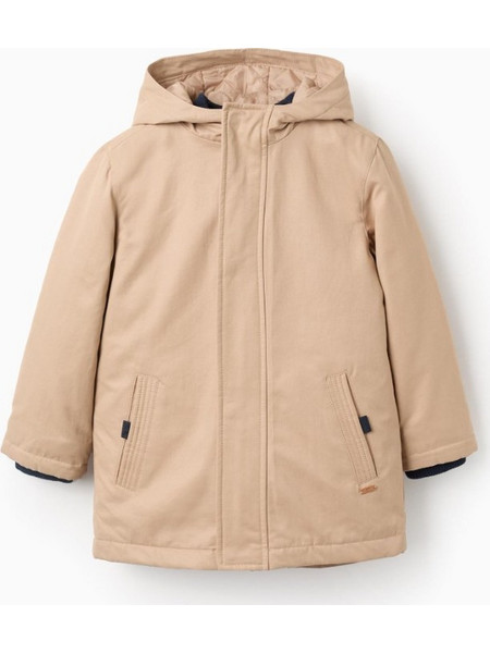 Zippy Παιδικό Μπουφάν Χειμωνιάτικο Softshell Αδιάβροχο Αντιανεμικό Μπεζ Navy Μπλε 31073930005