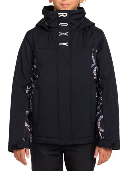 Roxy Αθλητικό Παιδικό Μπουφάν Χειμωνιάτικο Pullover Αδιάβροχο Αντιανεμικό Μαύρο ERGTJ03179-KVJ2