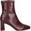 Steve Madden Γυναικεία Μποτάκια Αστραγάλου Δερμάτινα Μπορντό με Χοντρό Ψηλό Τακούνι 11003498-DYQ