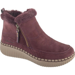 Skechers Wilshire Γυναικεία Μποτάκια Chukka Πλατφόρμα Suede Μπορντό με Γούνα 168108-WINE
