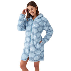 Promise Γυναικεία Ρόμπα Χειμωνιάτικη Fleece Γαλάζια 20584
