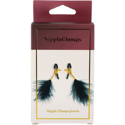 Virgite Nipple Clamps With Feathers Black Gold Σφιγκτήρες Θηλών