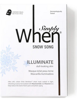 Simply When Brightening Snow Song Ultra-Soft Cotton Linter Sheet Μάσκα Προσώπου για Ενυδάτωση & Καταπράυνση με Υαλουρονικό 5x23ml