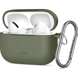 Tech-Protect Θήκη Σιλικόνης με Γάντζο για Apple AirPods Pro 3 Olive Πράσινη