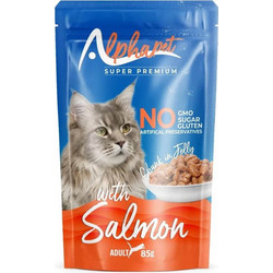 Alphapet Super Premium Adult Gluten & Grain Free with Salmon in Jelly 24x85gr
