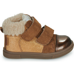 GBB Παιδικά Μποτάκια Μπρονζέ Καφέ Suede με Σκρατς & Γούνα AM253-44
