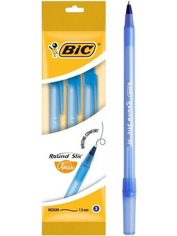 BIC Round Stick Σετ Στυλό Διαρκείας 1mm Μπλε 3τμχ