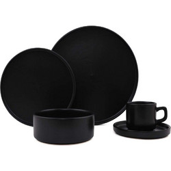 Hermia Σετ Πιάτα Φαγητού Κεραμικά Μαύρα 20τμχ 275KRM1611