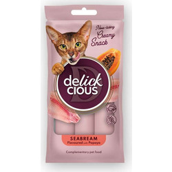 Delickcious Nose-Licking Creamy Snack with Seabream & Papaya 4x15gr
