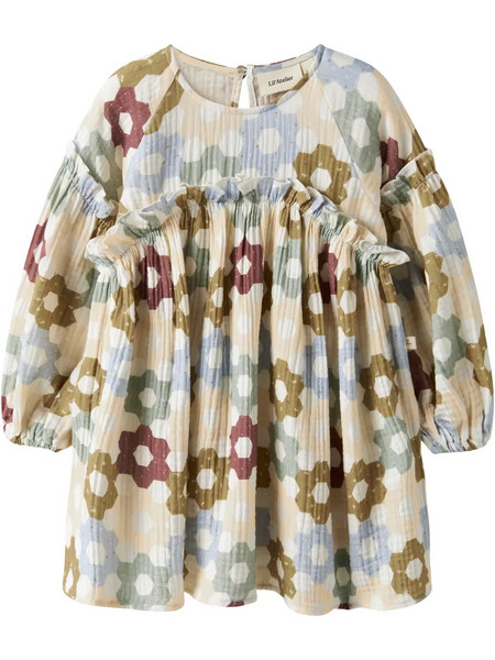 Lil' Atelier Lil' Atelier Παιδικό Φόρεμα Floral Μπεζ Γαλάζιο Καφέ 13251072