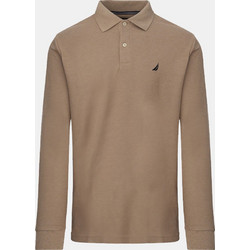 Nautica Ανδρική Μπλούζα Polo Μακρυμάνικη Καφέ 3NCK47104-2BU