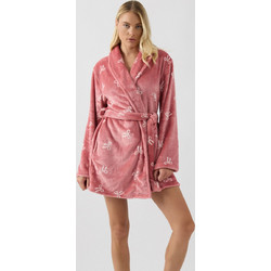 Minerva Bows Γυναικεία Ρόμπα Χειμωνιάτικη Fleece Ροζ 90-52706-552