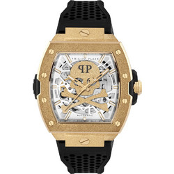 Philipp Plein Skeleton Frosted Ανδρικό Ρολόι Αυτόματο με Μαύρο Καουτσούκ Λουράκι PWJFA1025