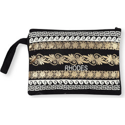 Silk Fashion Rhodes Γυναικείο Νεσεσέρ 30x20cm Μαύρο Χρυσό